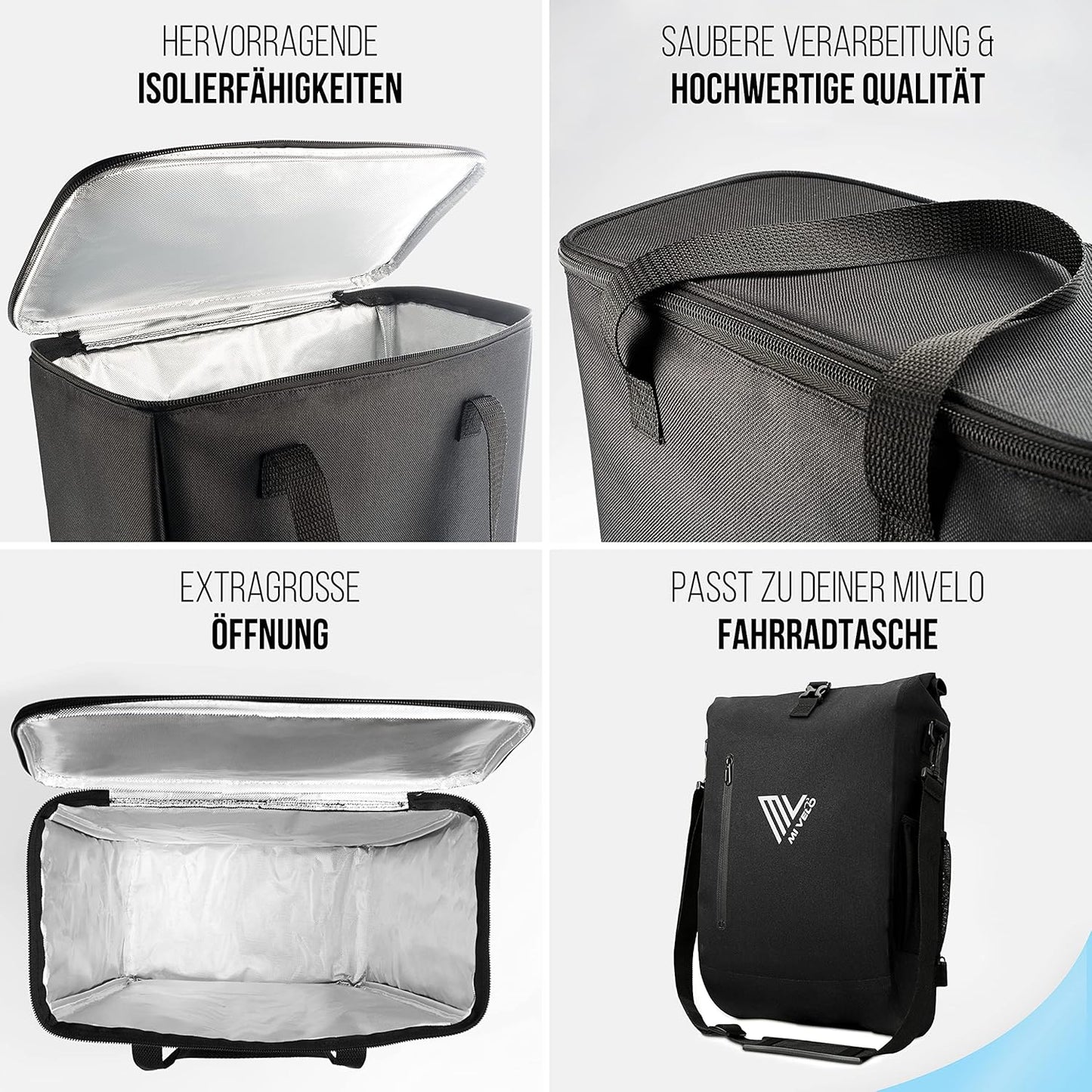 Velokühltasche, Schwarz|15L