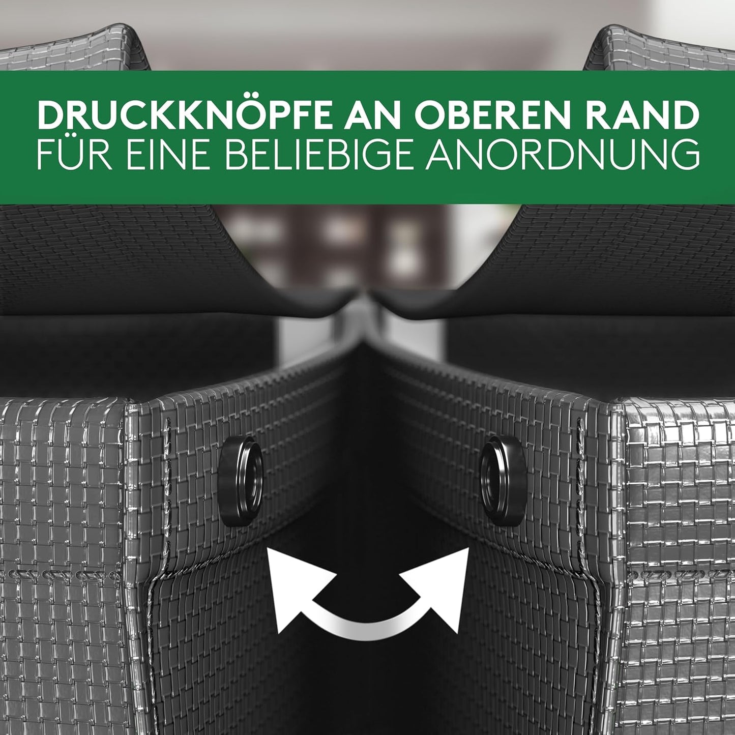 Black Edition Mülltrennsystem für Papier, Glas und Plastik, Black Edition Medio + Deckel