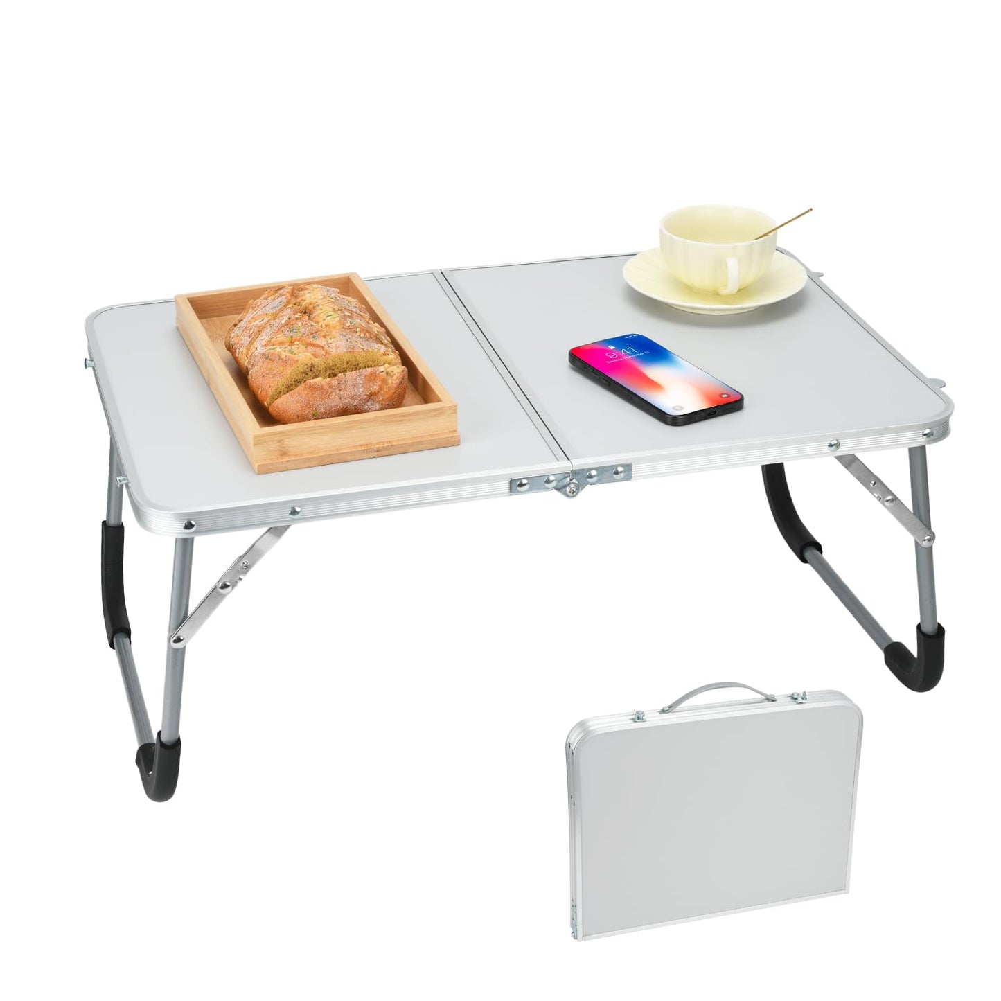 Faltbarer Laptop-Tisch, Silbergrau