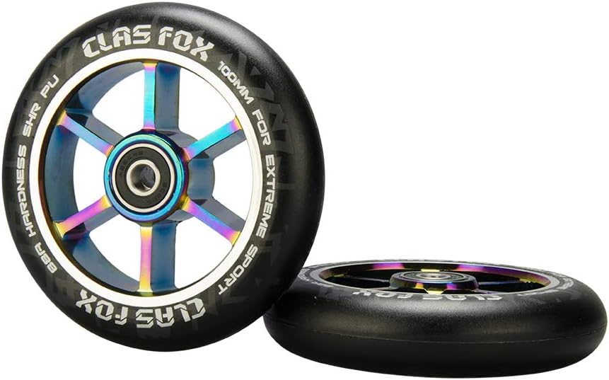 Stunt Scooter Rollen, schwarz-Regenbogen