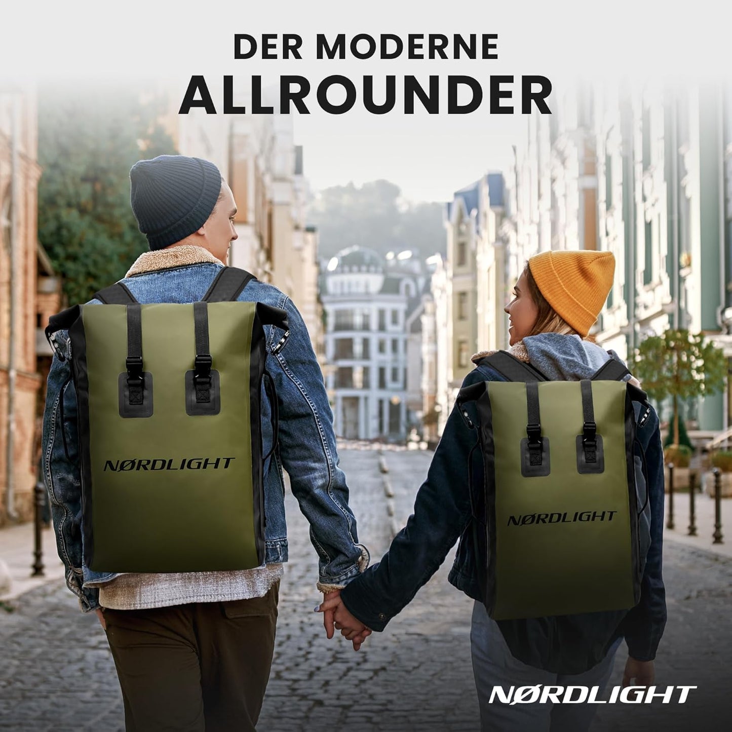 Wasserdichter Rucksack, Olivgrün 35 L
