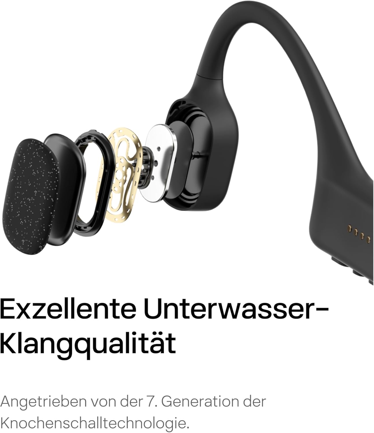 OpenSwim Knochenschallkopfhörer für Sport & Schwimmen, Black Diamond
