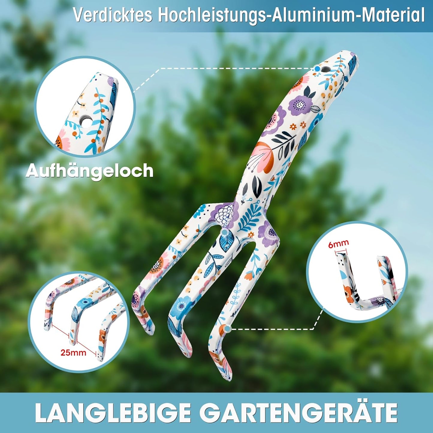Gartengeräte Set 4-tlg., Weiss