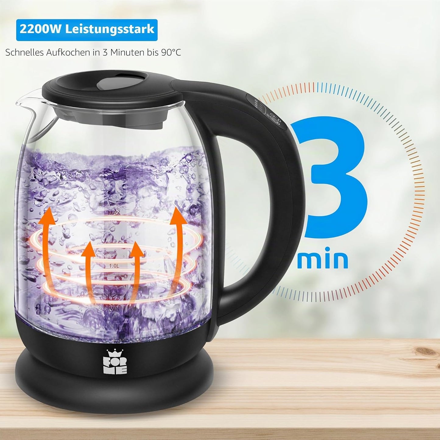 Elektrischer Wasserkocher mit Temperatureinstellung