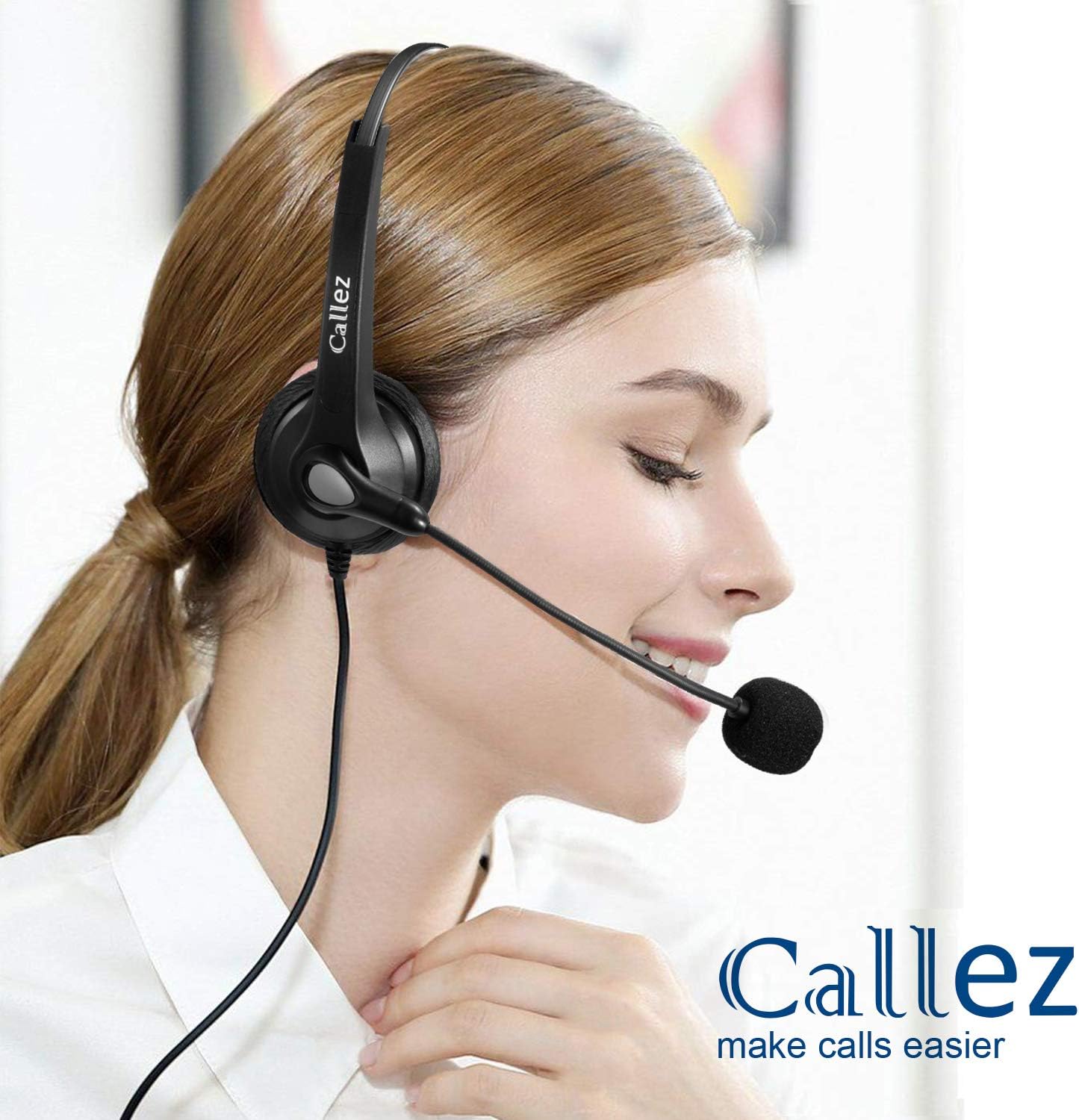 PC Headset mit Mikrofon und Lautstärkeregler, Schwarz