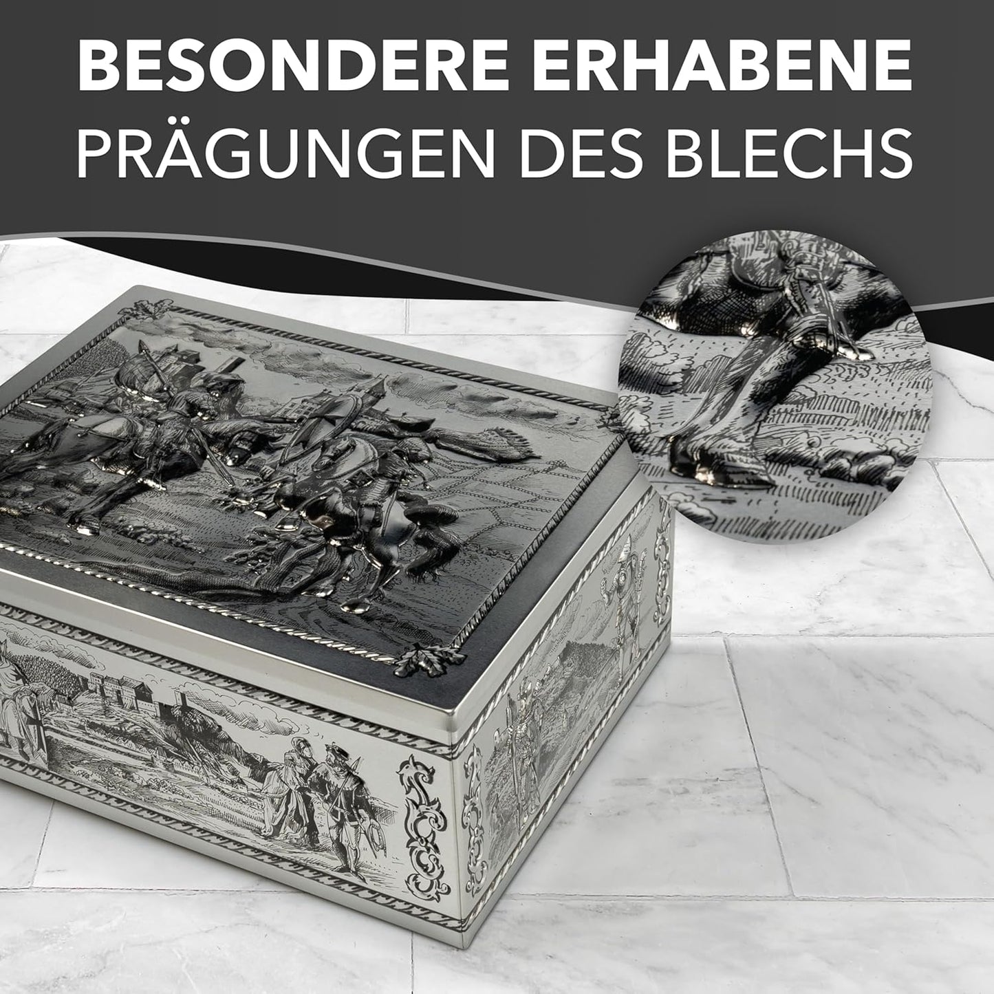 Keksdose mit Ritter Motiven, Rittertruhe