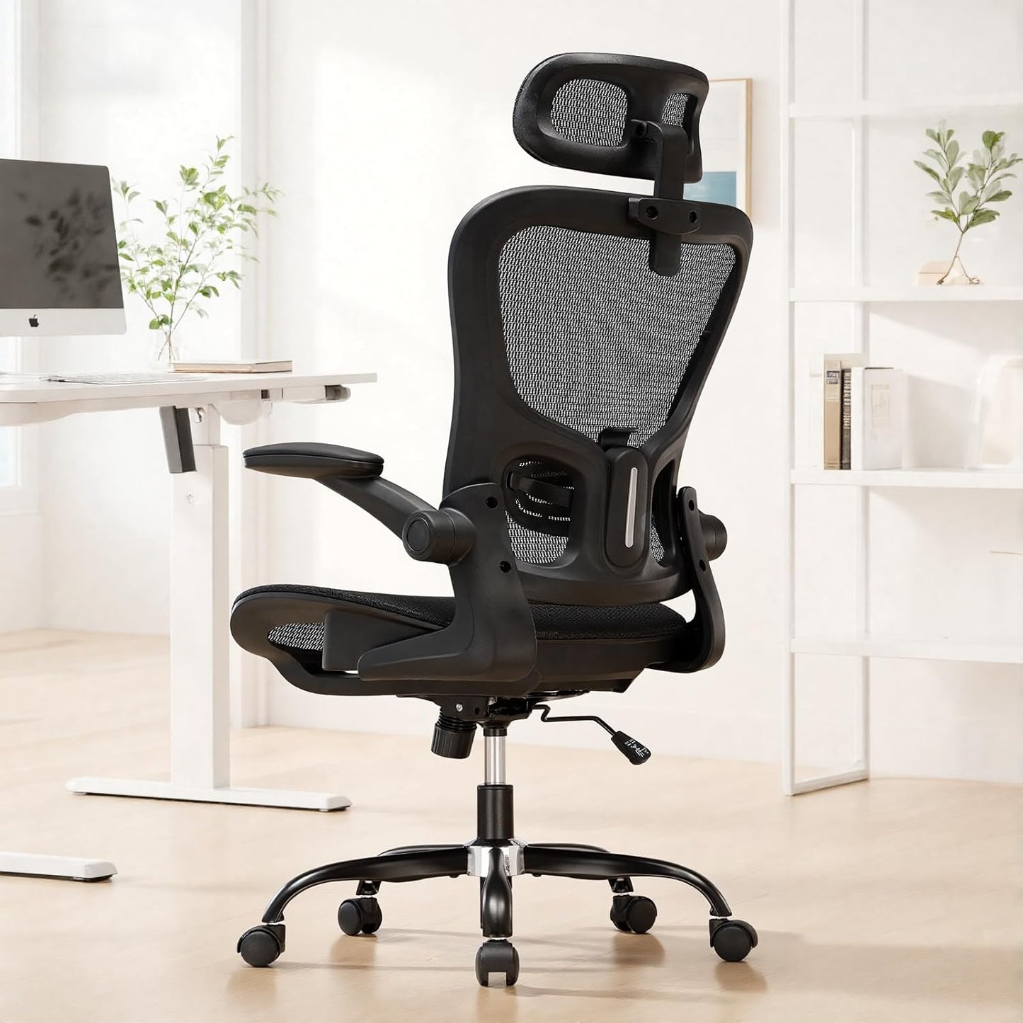 Ergonomischer Bürostuhl mit Wippfunktion, Schwarz