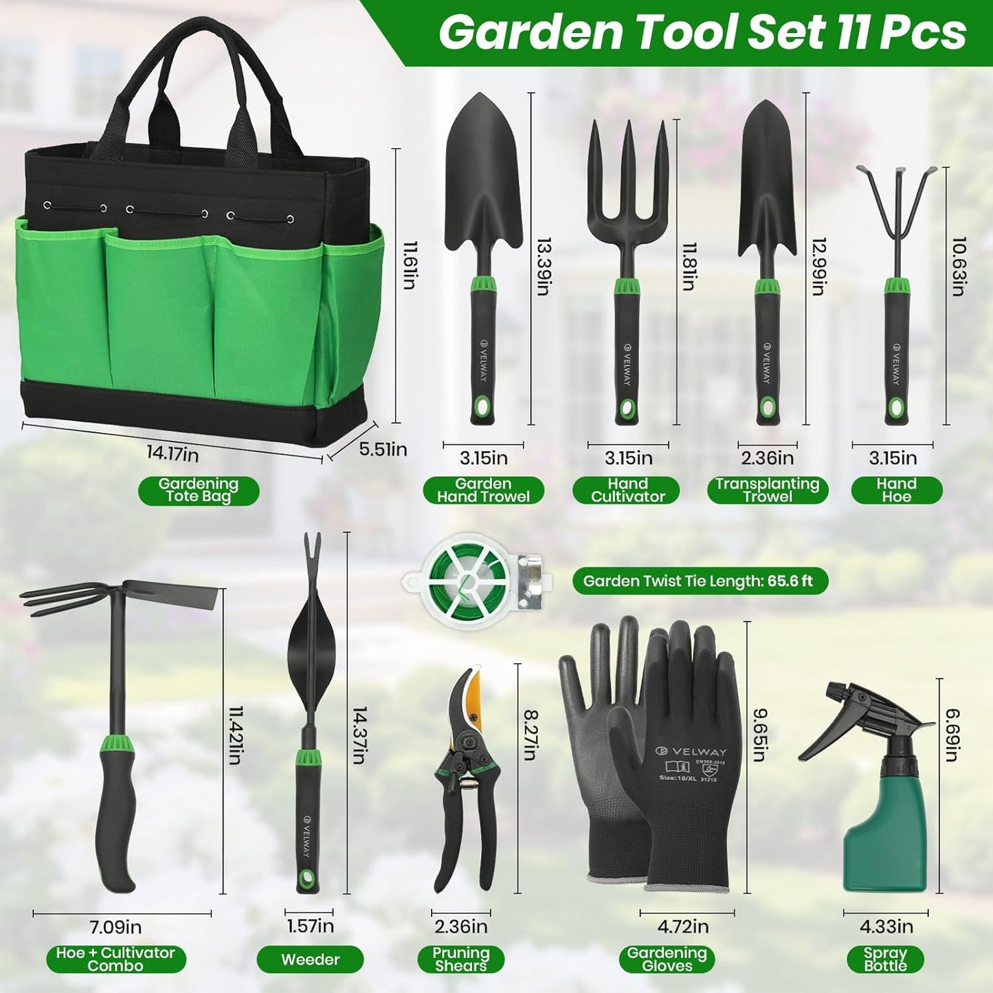 11-teiliges Gartenwerkzeug-Set