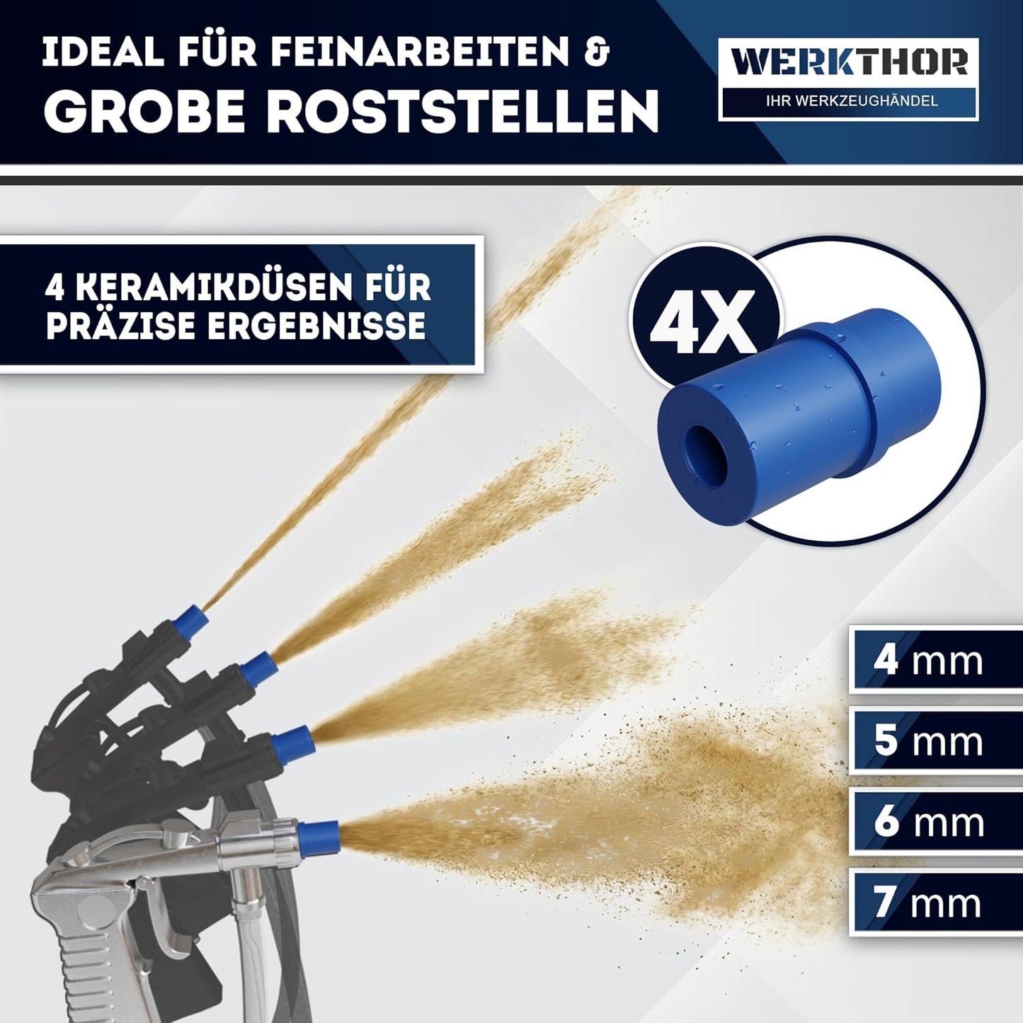 Sandstrahlkabine 90L mit Strahlpistole & Düsen