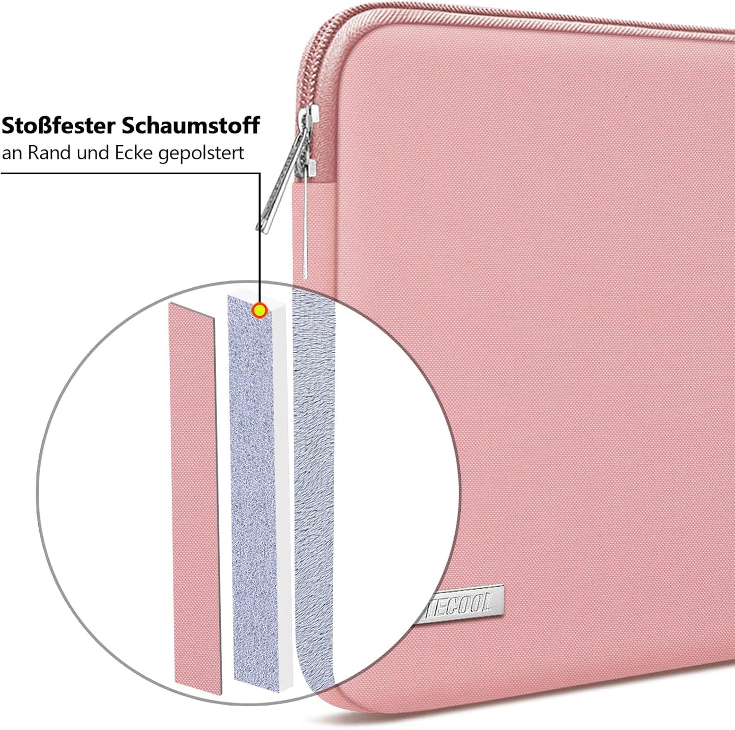 Laptop-Schutzhülle, wasserdicht, 14 inch Rosa