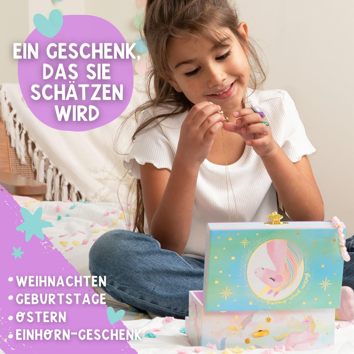 Einhorn-Spieluhr Schmuckkästchen, Zauberhaftes Einhorn
