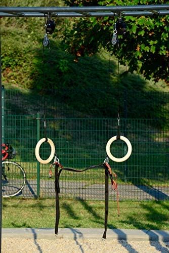 FlyFit Premium Fitnessringe und Turnstange mit Flaschenzugsystem, Erwachsene