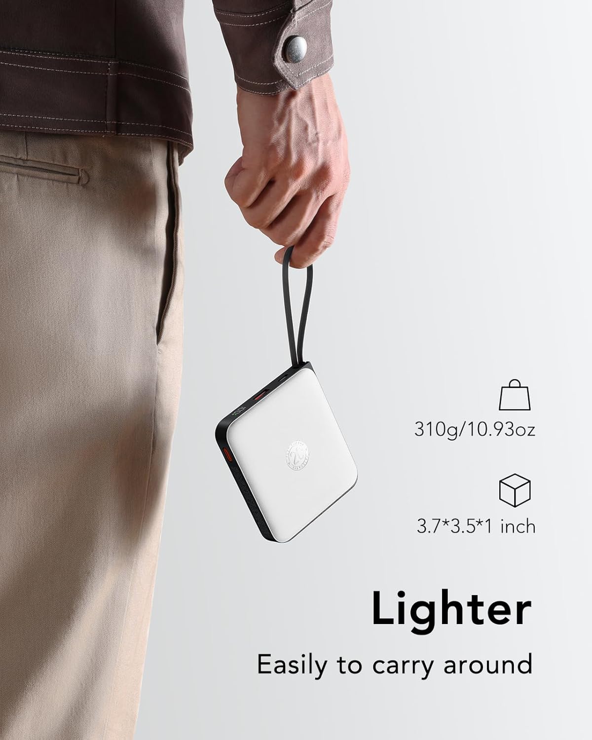Powerbank mit Schnellladefunktion, Weiß