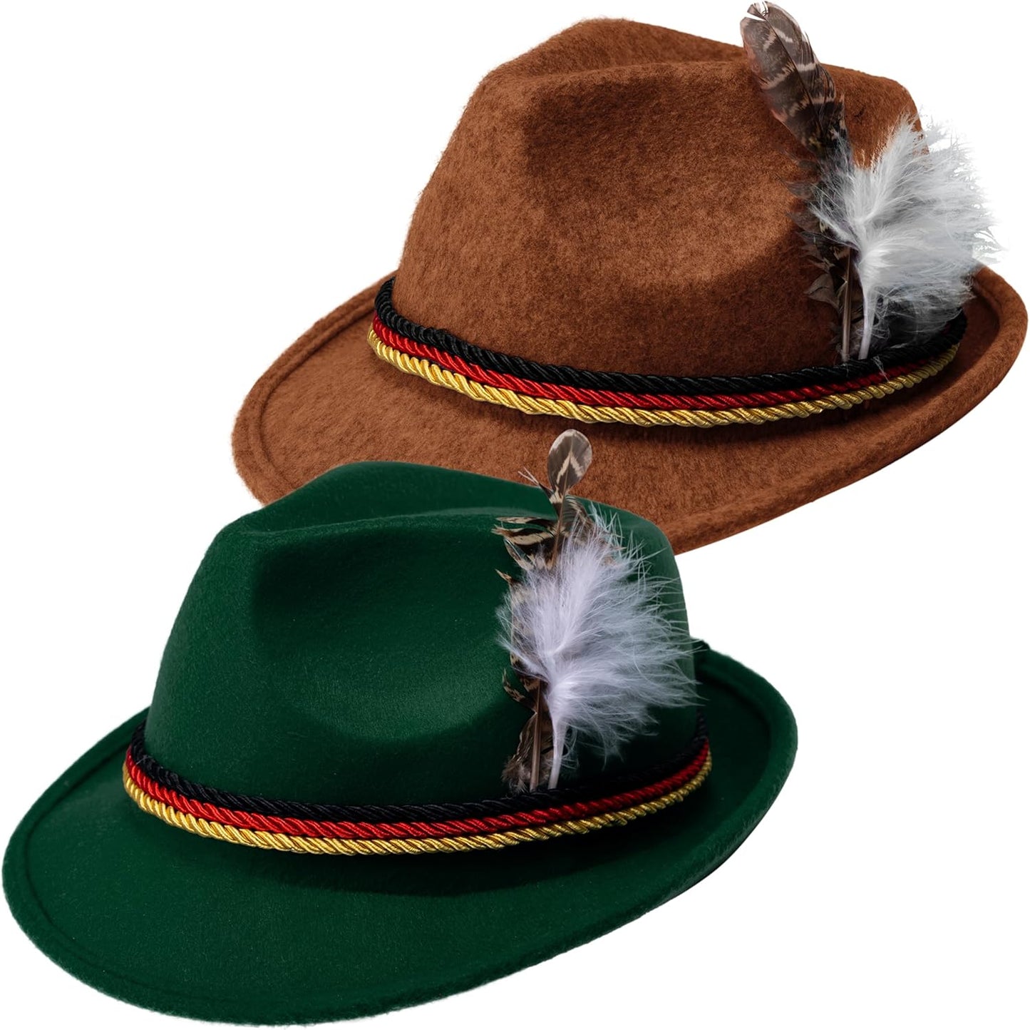 2er-Set Trachtenhut für Erwachsene, Green+brown