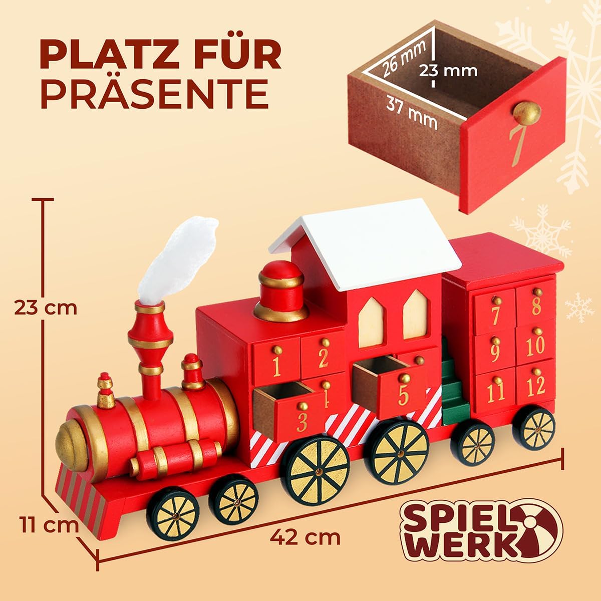Adventskalender Lokomotive zum Befüllen (24 Türchen), Lokomotive