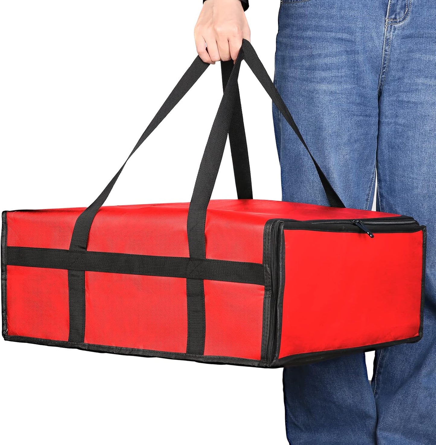 Grosse faltbare Kühltasche für Pizza, 40cm x 40cm x 35cm Rot2 1