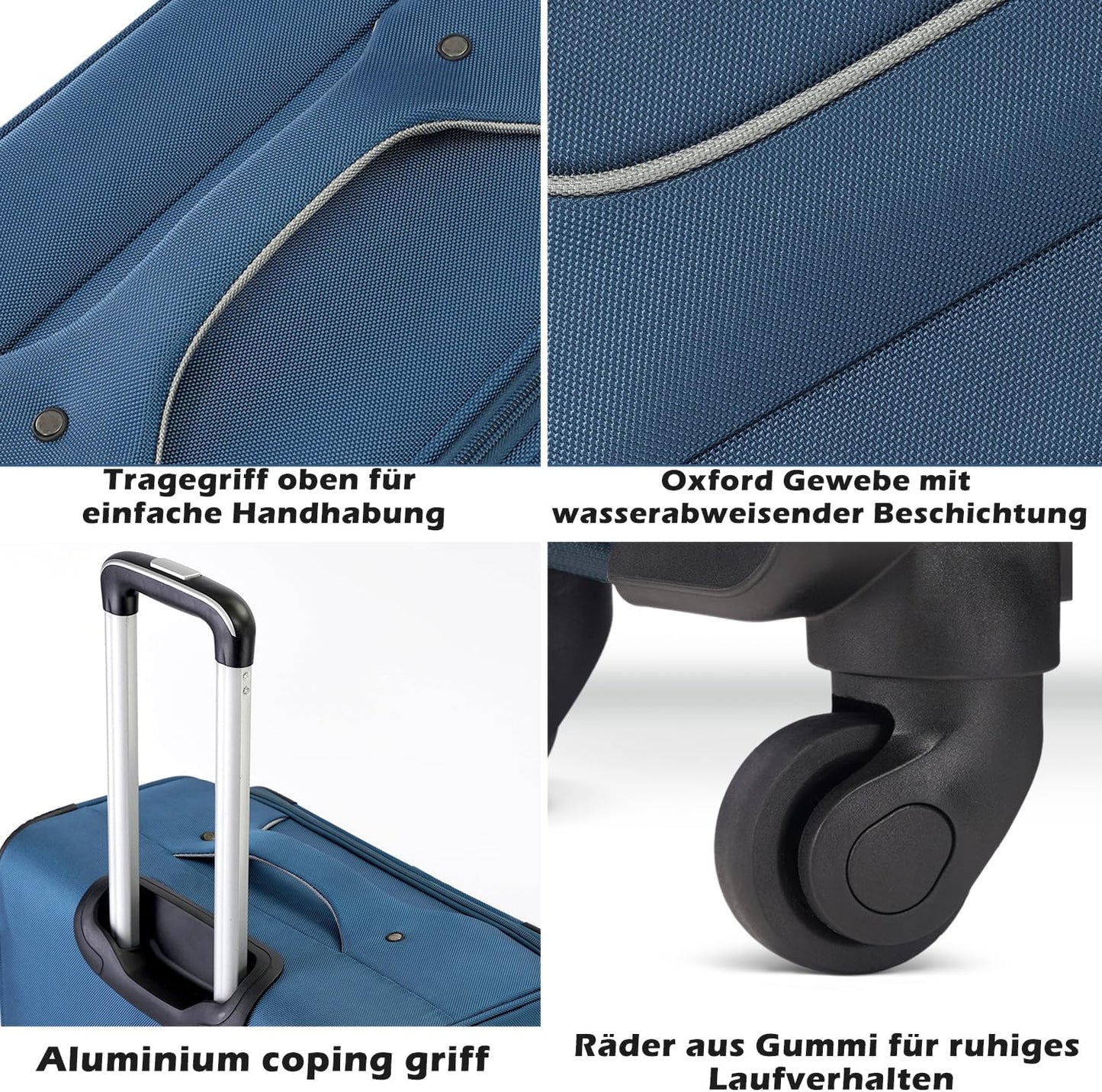 2-teiliges Handgepäck-Set mit Umhängetasche, Handgepäck-Set 2tlg Schwarz+rot