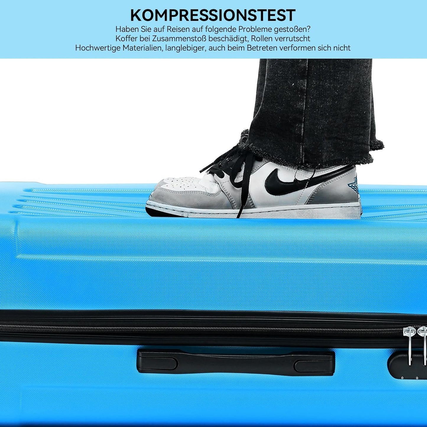 3-teiliges Hartschalenkoffer-Set, Cyan-blue Koffer-Set