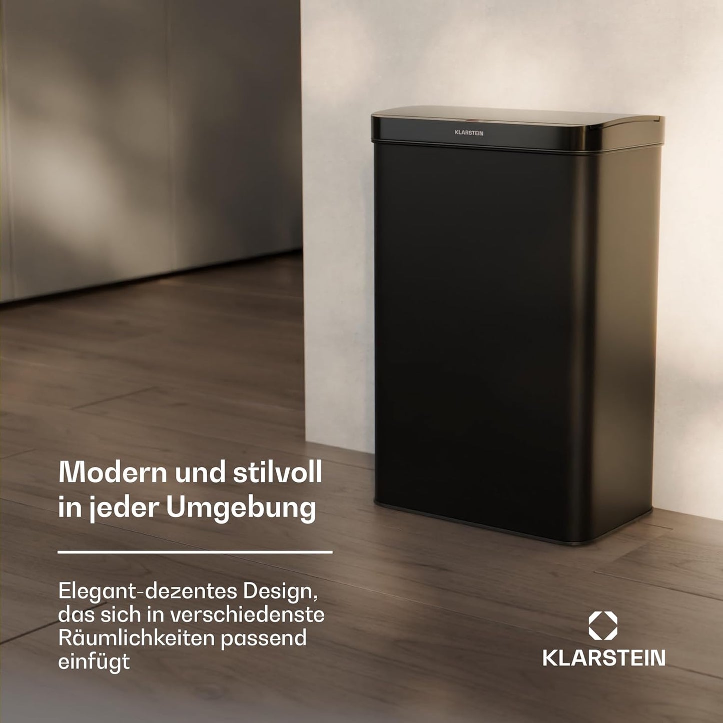 Sensor-Mülleimer mit Soft-Close, 50 L Schwarz