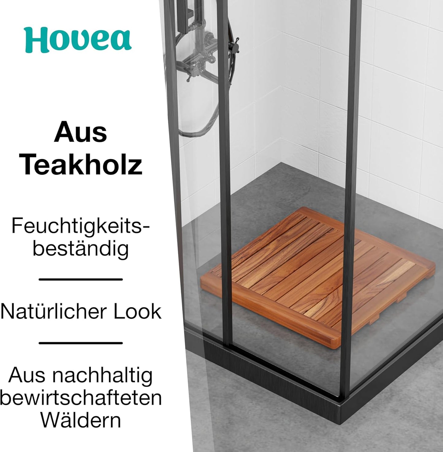 Teakholz Badematte, 50x50 cm, 50 X 50 Cm