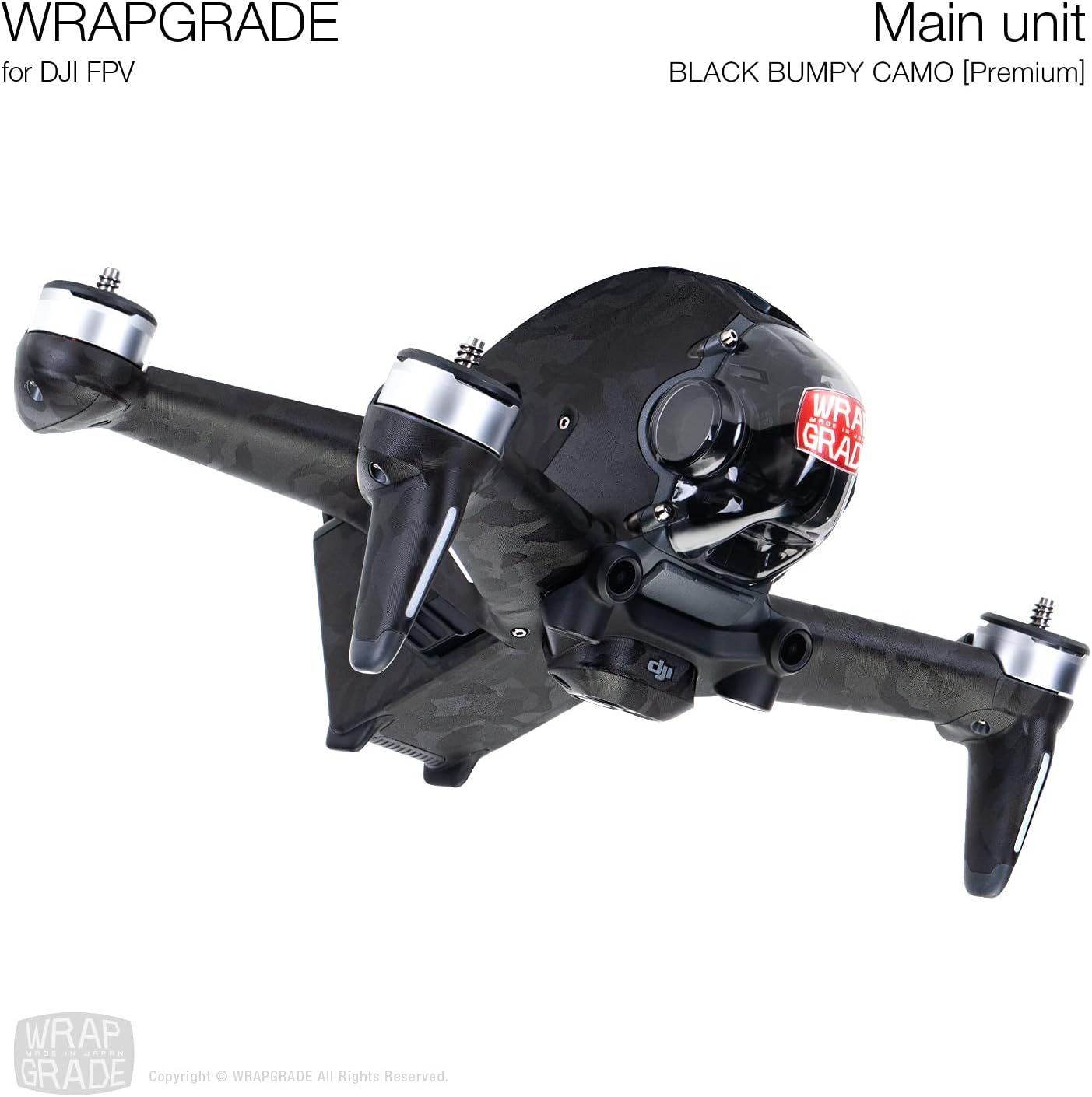 Schutzfolie für DJI FPV Drohne, Black Bumpy Camo
