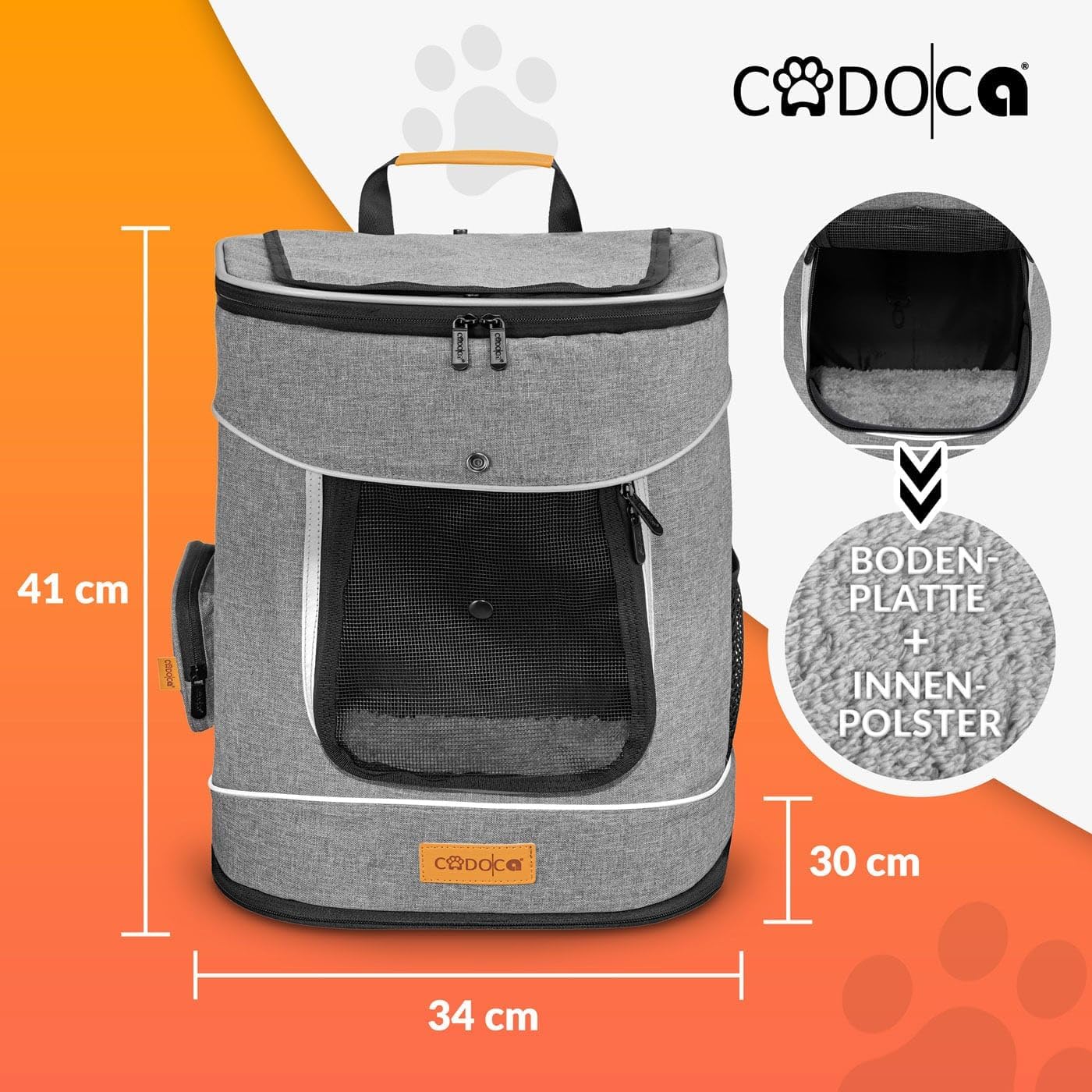 Haustierrucksack, Grau