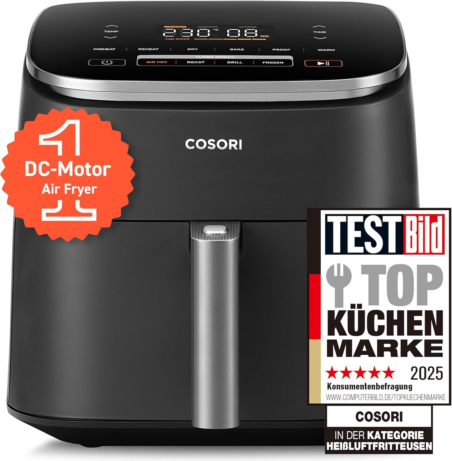 9-in-1 TurboBlaze Airfryer, Dunkelgrau, Turbo Blaze
