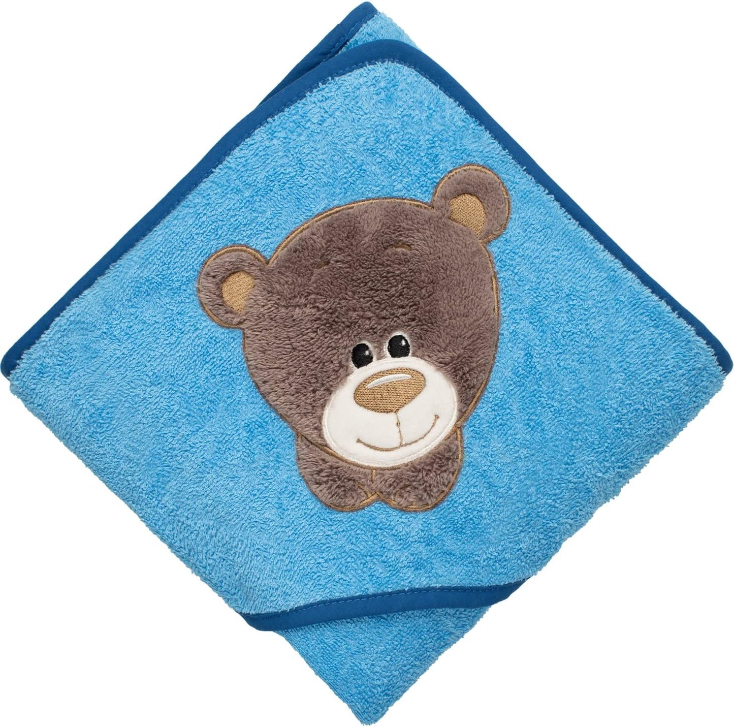 Kapuzenhandtuch Baby & Kinder (100 x 100 cm), Blau - Bär
