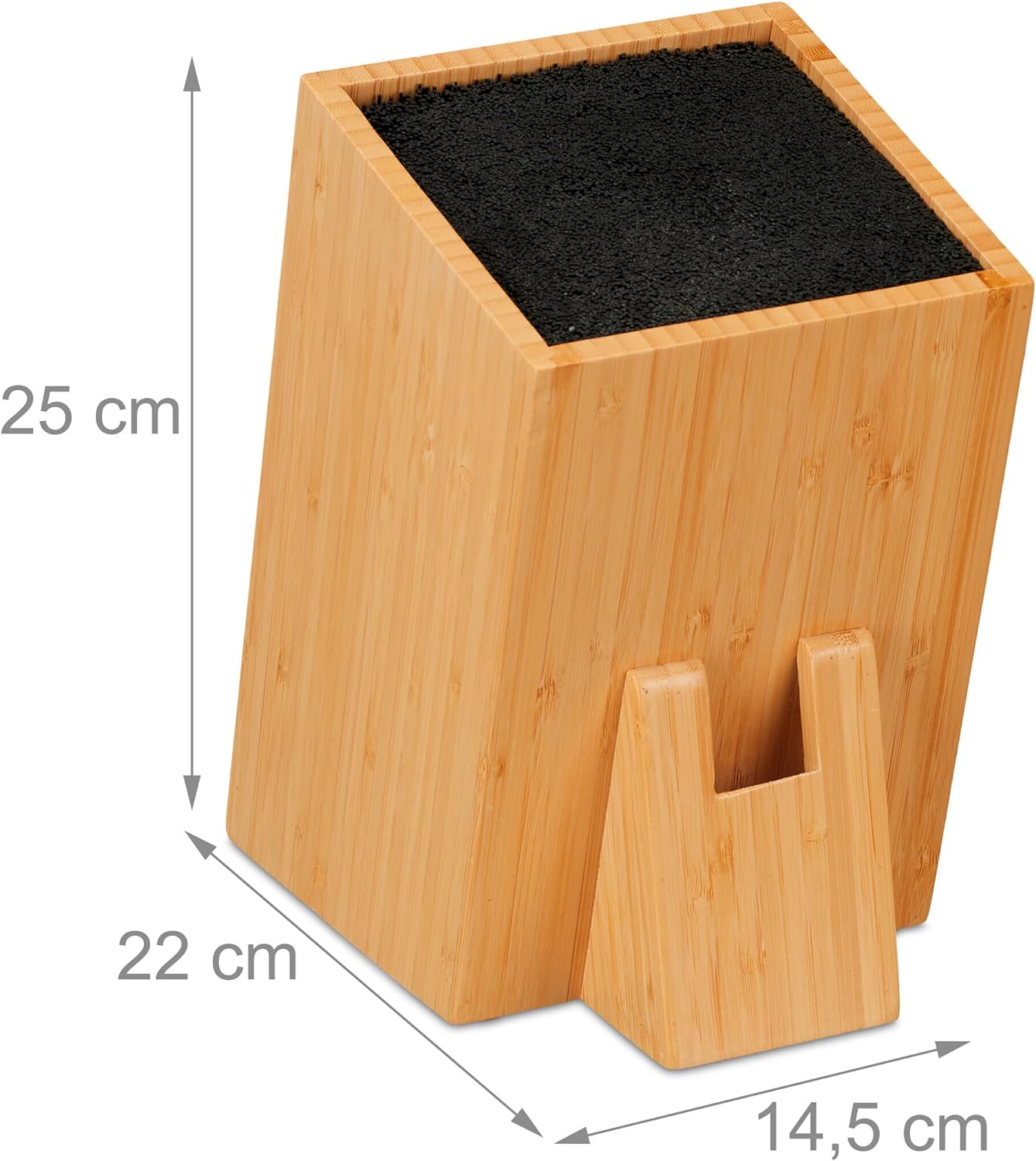 Messerblock, 25 x 14,5 x 22 cm / Hellbraun, Schwarz