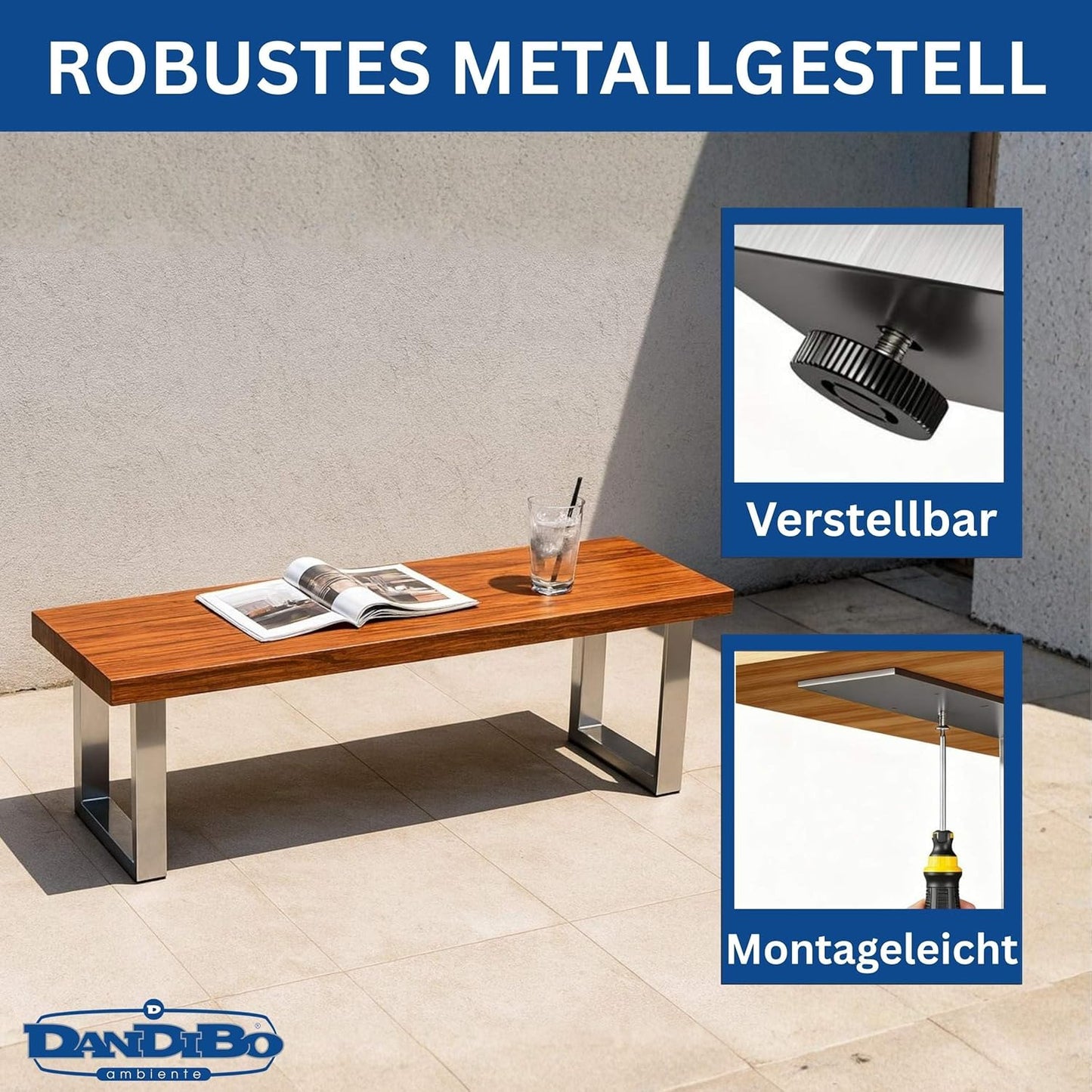 2er-Set Bankgestelle 96675, 43 x 30 cm