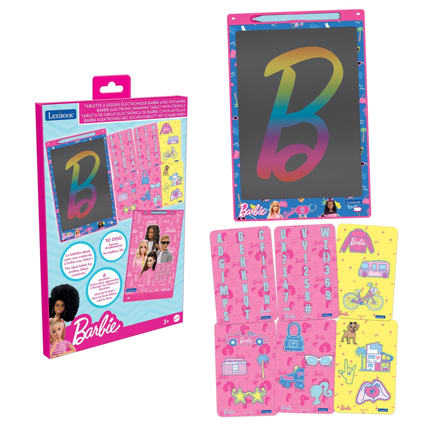 Barbie-Zaubertafel mit Schablonen und Stift, Barbie