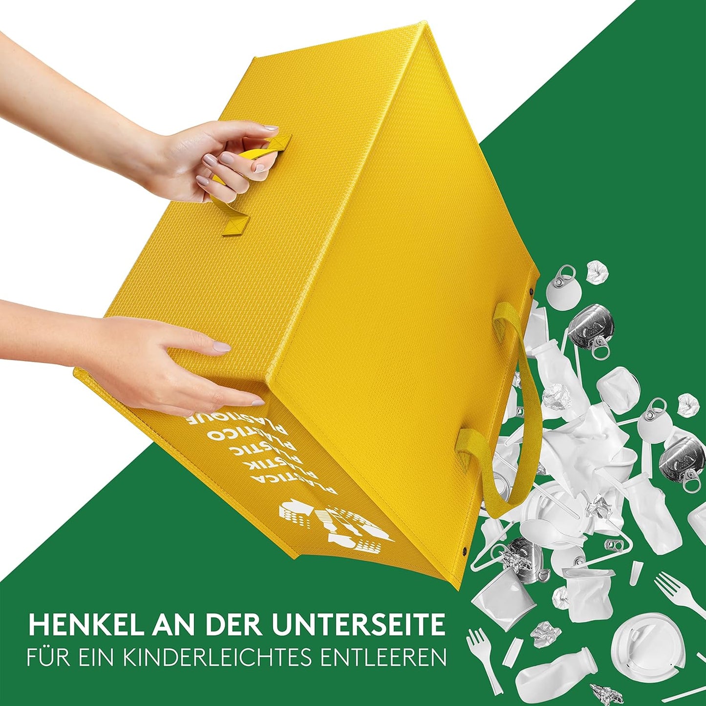 Mülltrennsystem für Papier, Glas und Plastik, Color Edition Medio