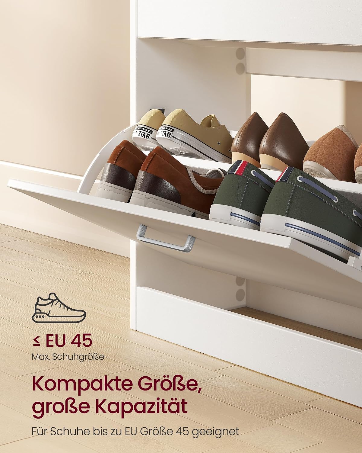 Schuhschrank aus der Custos Kollektion, Weiss 2 Klappen (60 x 24 x 83.5 cm)