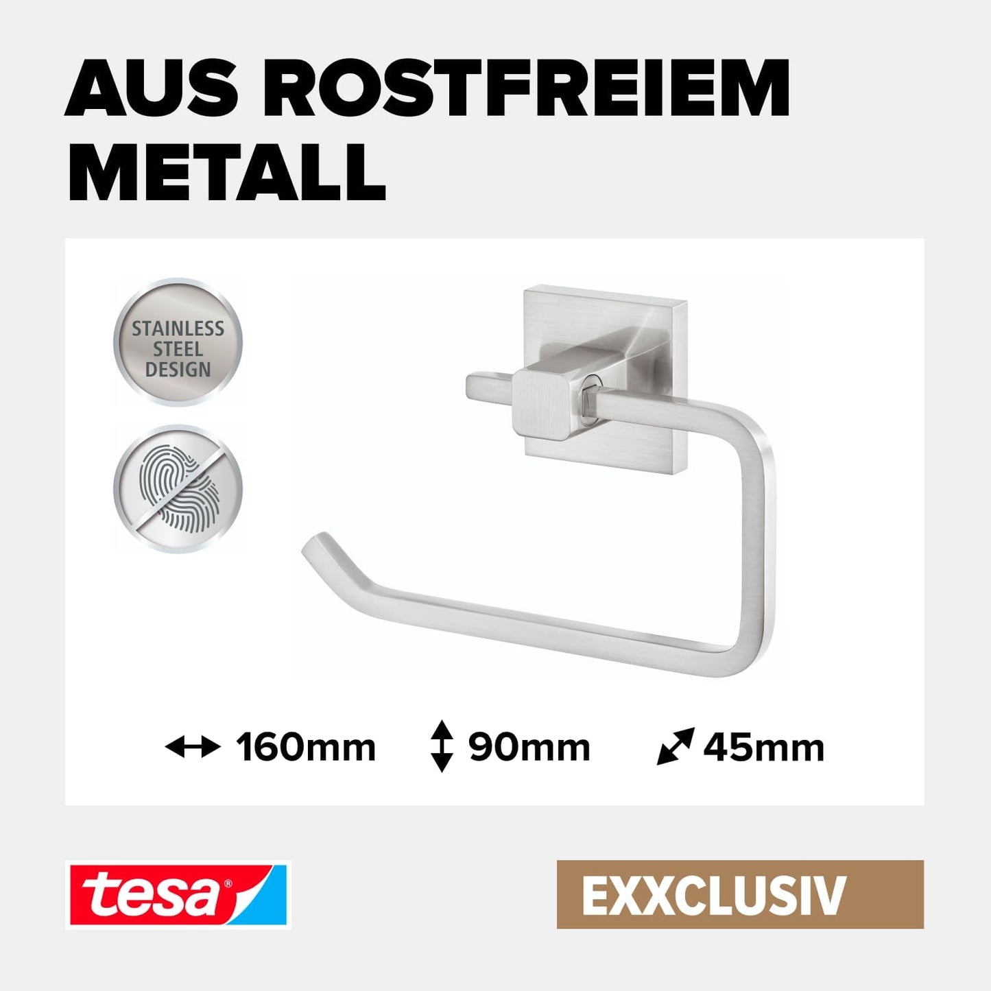 Exxclusiv Toilettenrollenhalter, Toilettenpapierhalter ohne Deckel