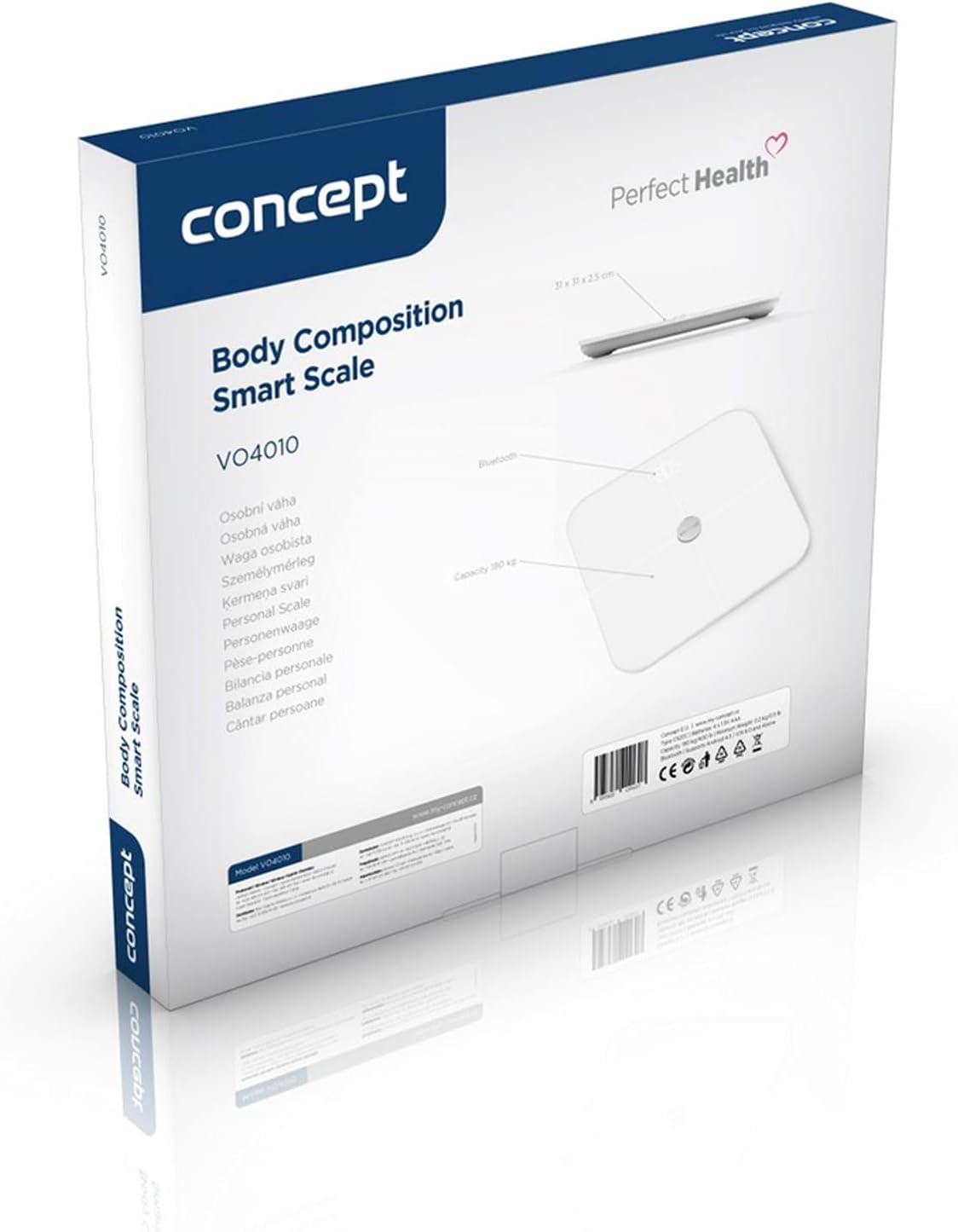 VO4010 Körperanalysewaage mit App und Bluetooth, White