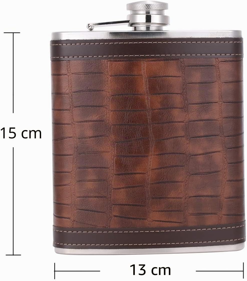 Flachmann mit Krokodilleder-Muster, 18 oz E. Krokodilleder-muster