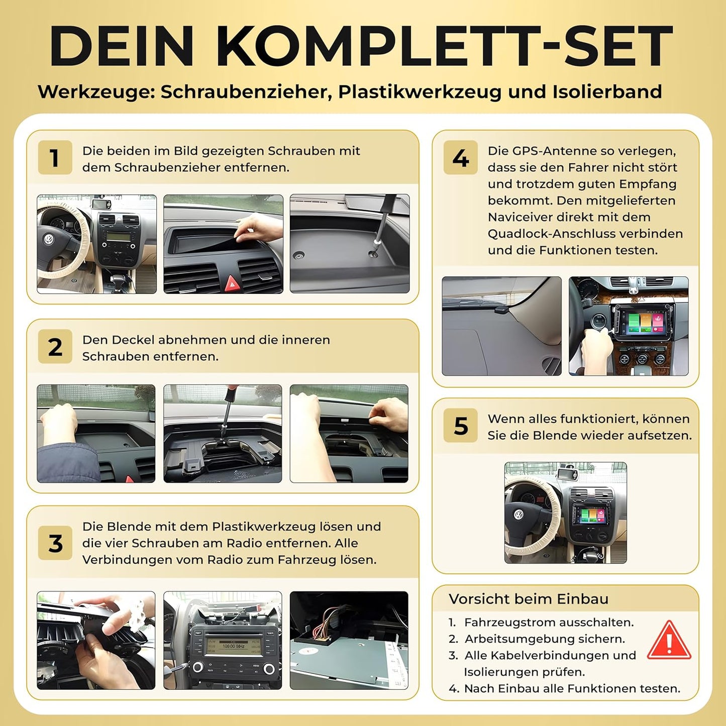 Android 14 Autoradio mit Navigation & CarPlay/Auto, AV9-L3