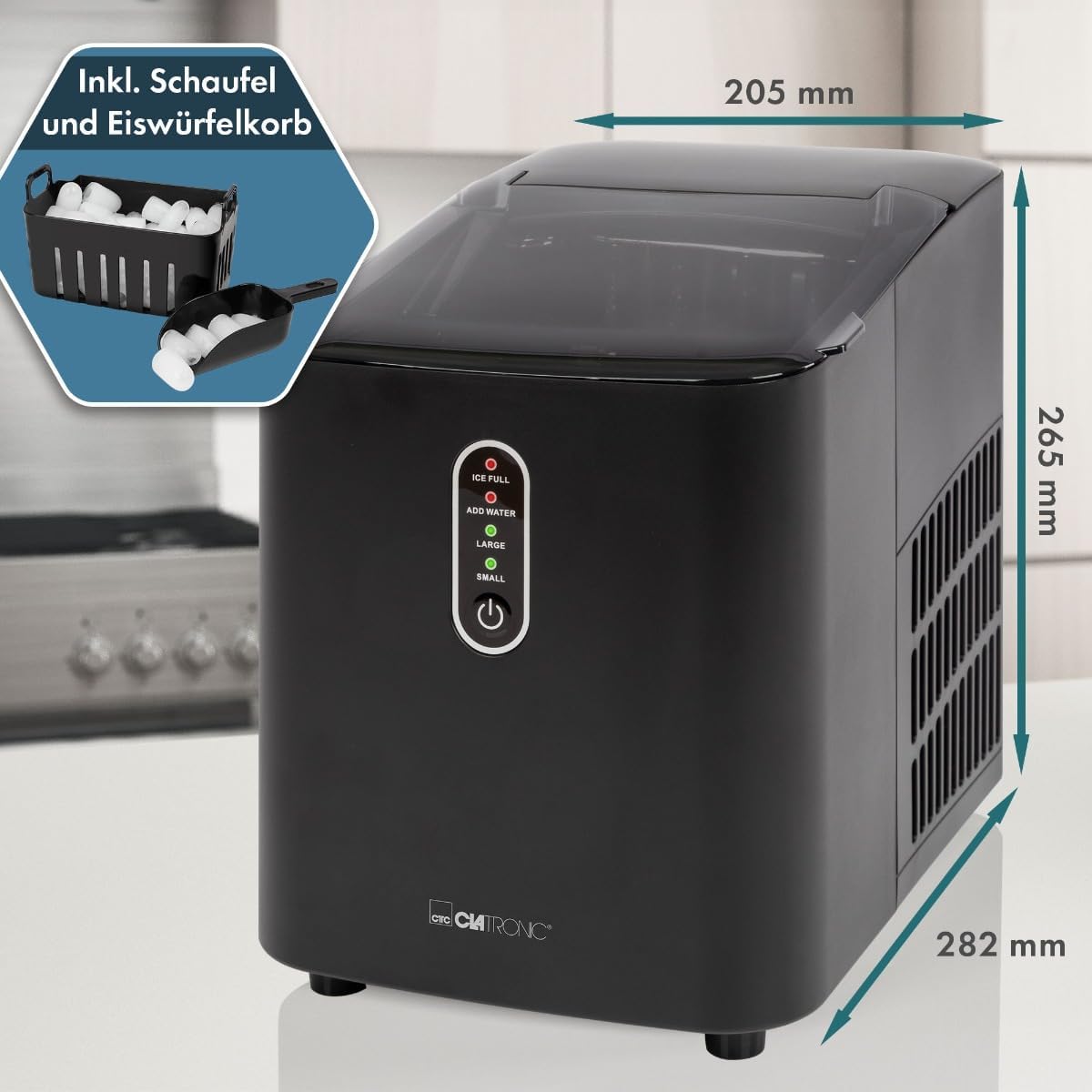 EWB 3798 schwarz Eiswürfelbereiter, Schwarz *NEUSTES MODELL*