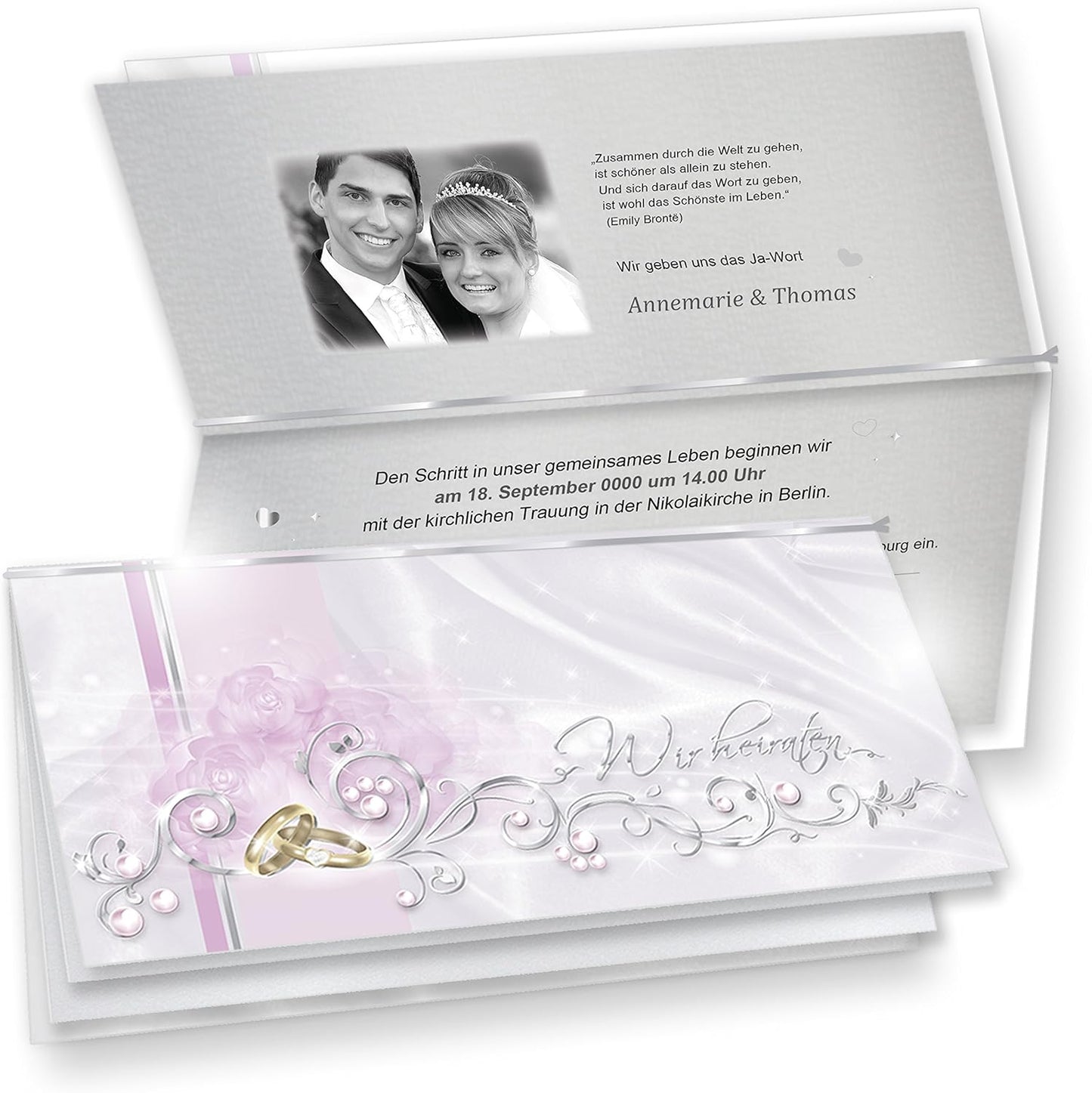 Einladungen Hochzeit-Sets, 40 Sets