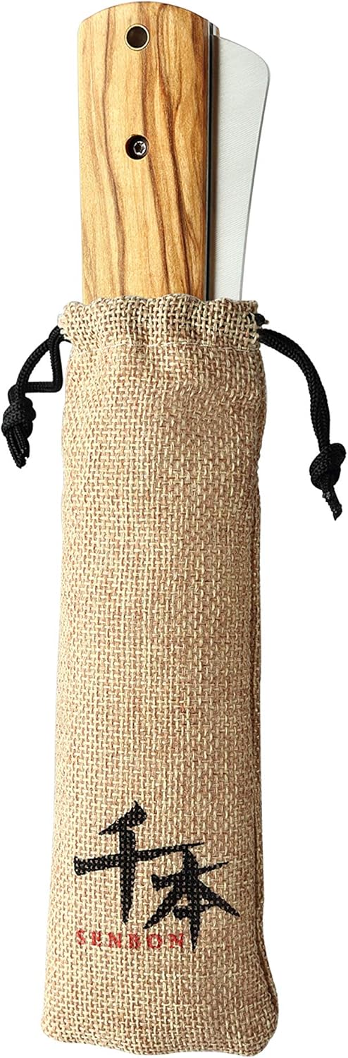Faltbares Brotmesser mit Olivenholzgriff, Olivenholz Brotmesser