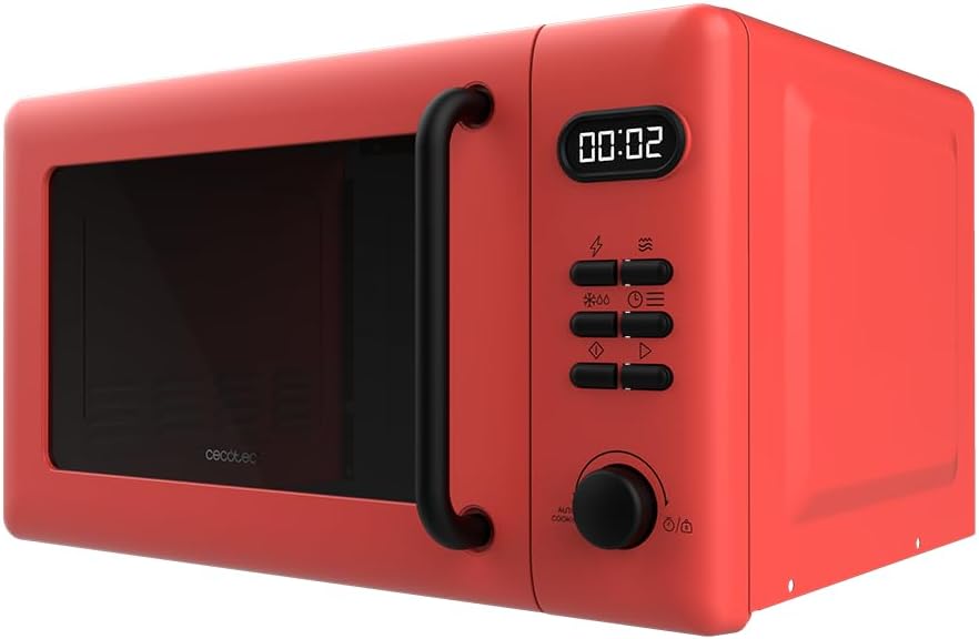 Digitale Mikrowelle mit Grill und Timer, Rot Digital | Grill