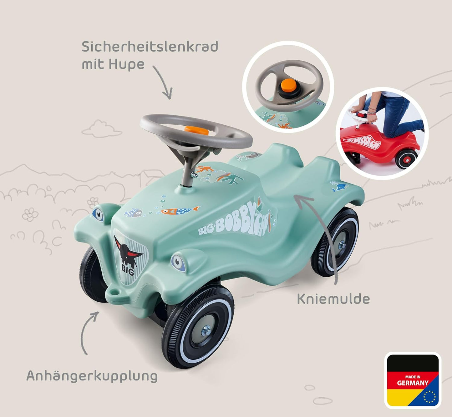 Rutschauto Classic im Meeres-Design ab 1 Jahr