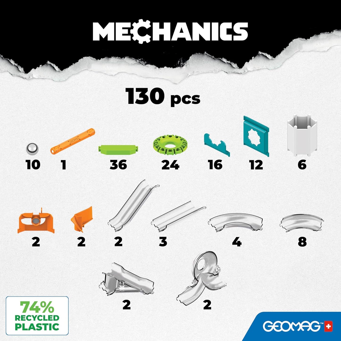 Mechanics Gravity Loops & Turns, 130 Stück Green