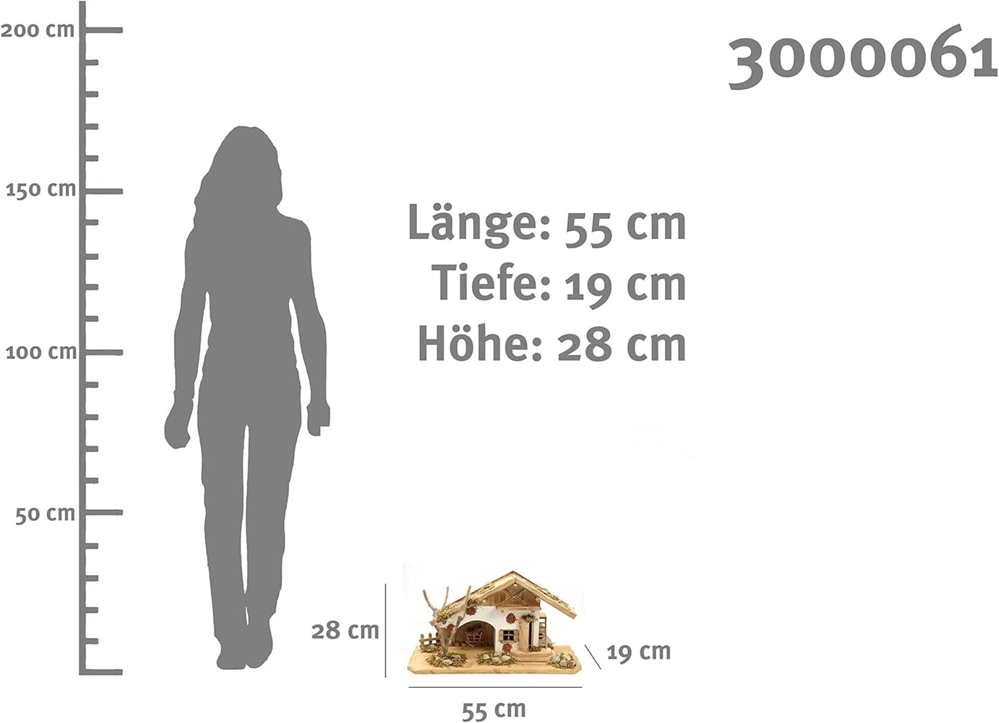 Krippenstall für Weihnachtskrippe