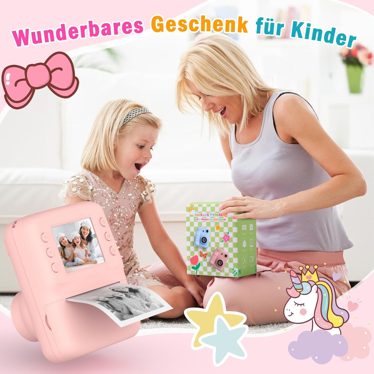 Kinder-Sofortbildkamera, ROSA