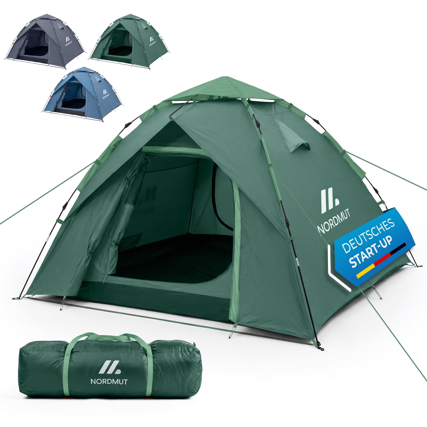 Pop Up Wurfzelt für 2-4 Personen, wasserdicht & UV-Schutz, Grün