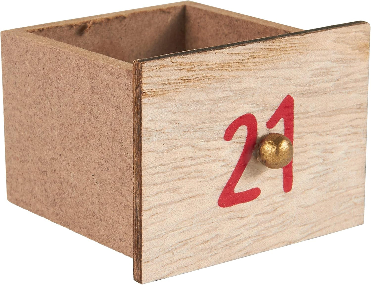 Adventskalender aus Holz zum Befüllen, Weihnachtsmann im Wald mit LED Beleuchtung
