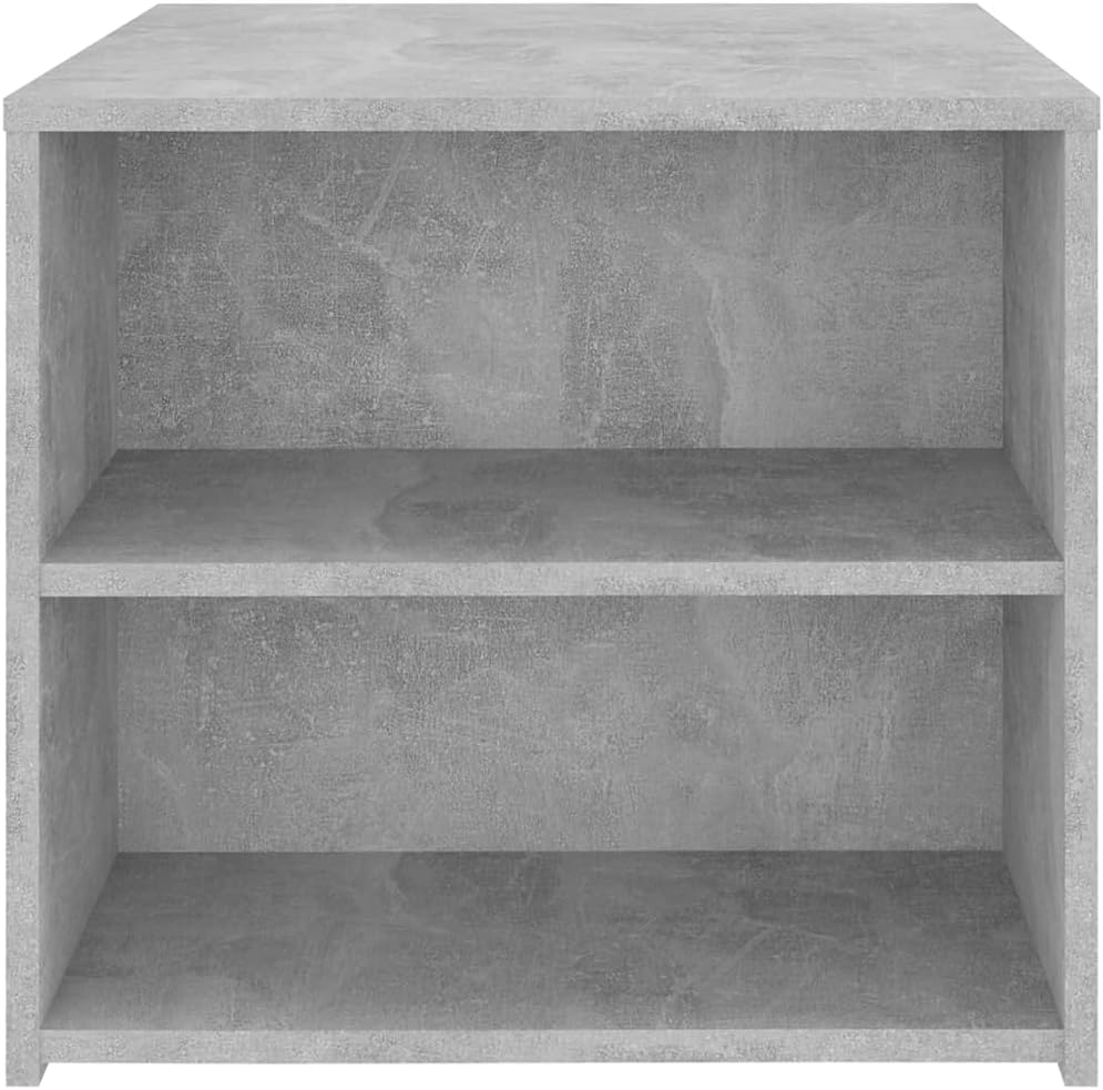 Beistelltisch mit 3 Ablagen (50x50x45 cm), Betongrau