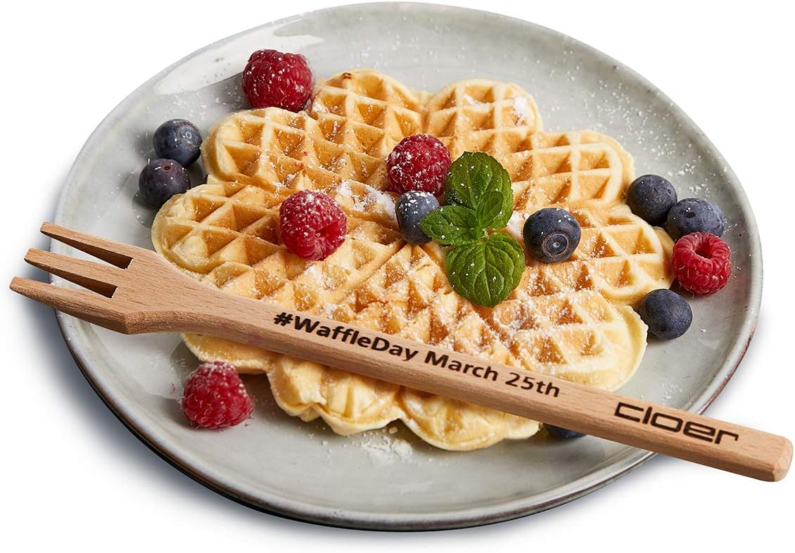 Waffeleisen 181 für Herzwaffeln, Waffelgrösse 16 cm, mit Signalton, Weiss
