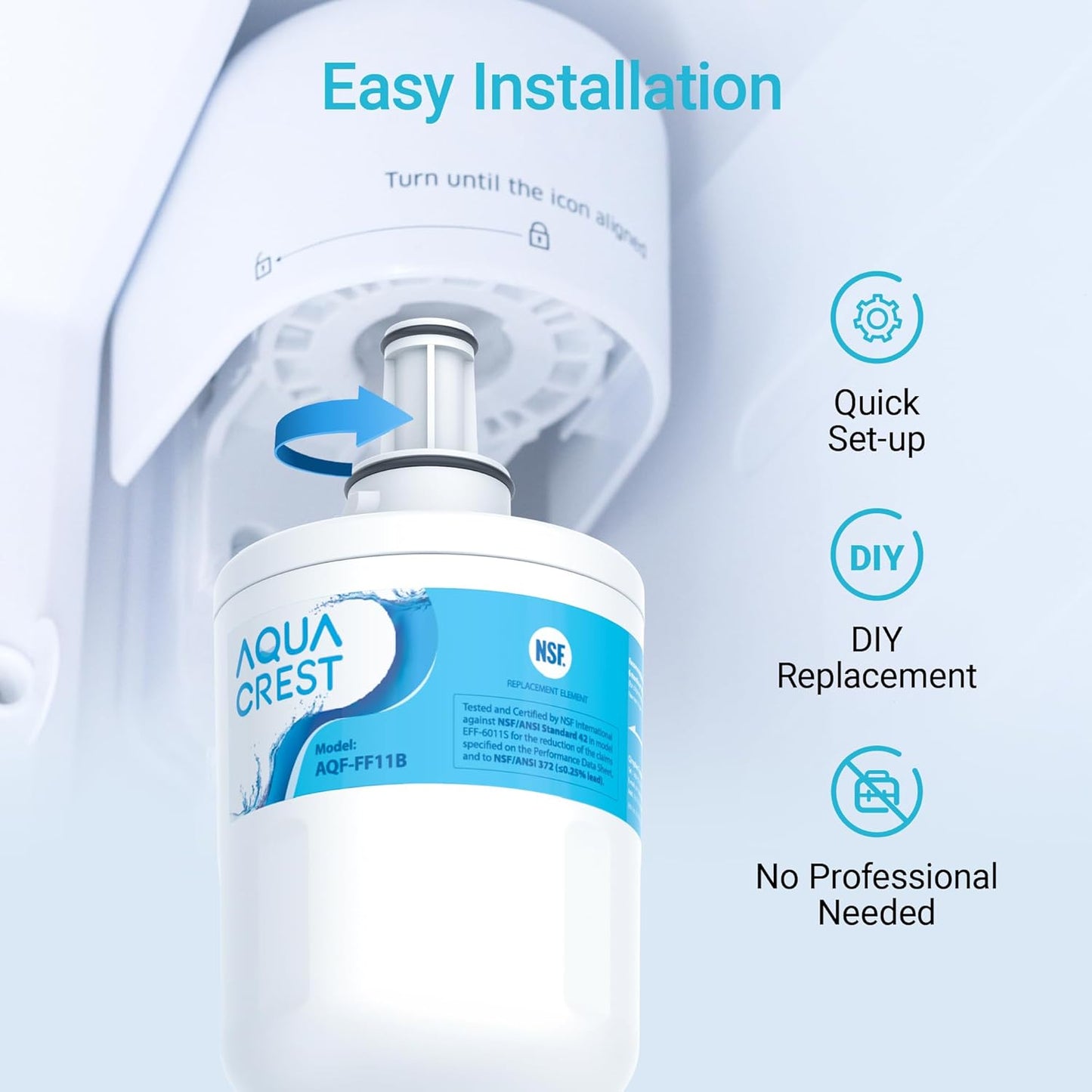 3er-Set Kühlschrank Wasserfilter für Samsung, 3 Stück (1er Pack)
